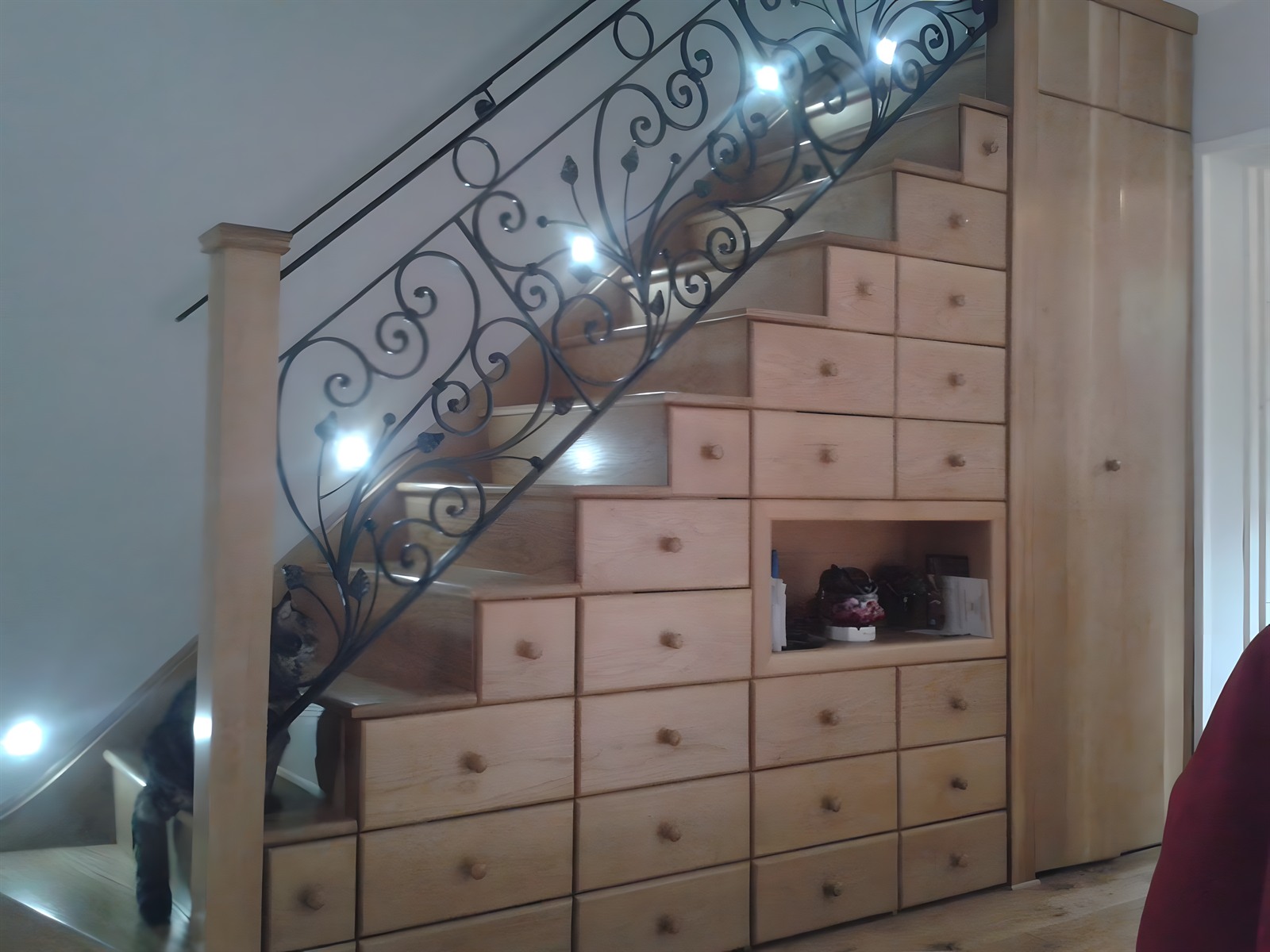 Understairs bespoke drawers — bespoke joinery project in London